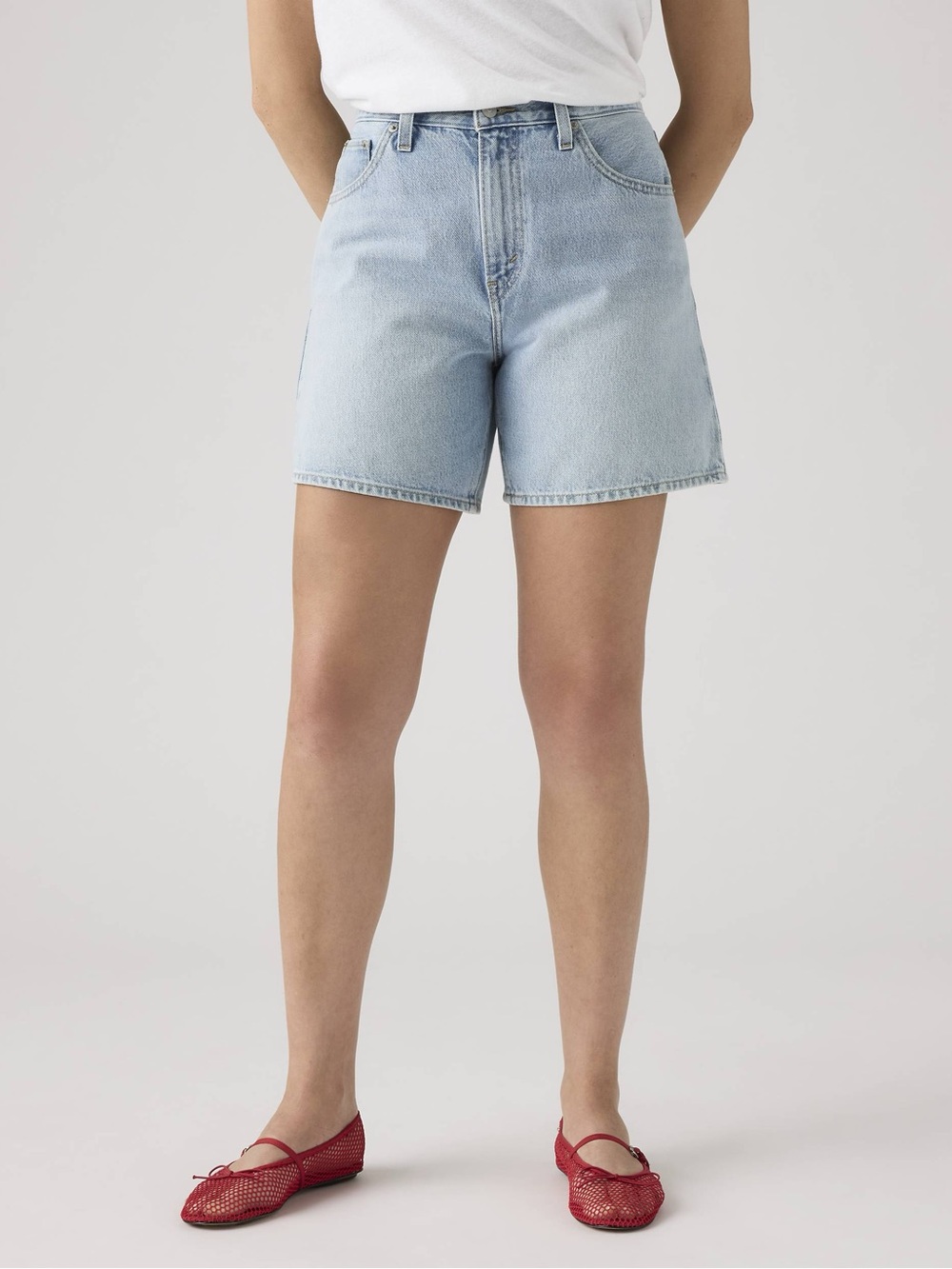 Levi's Premium Light Blue High-Rise Loose Denim Shorts